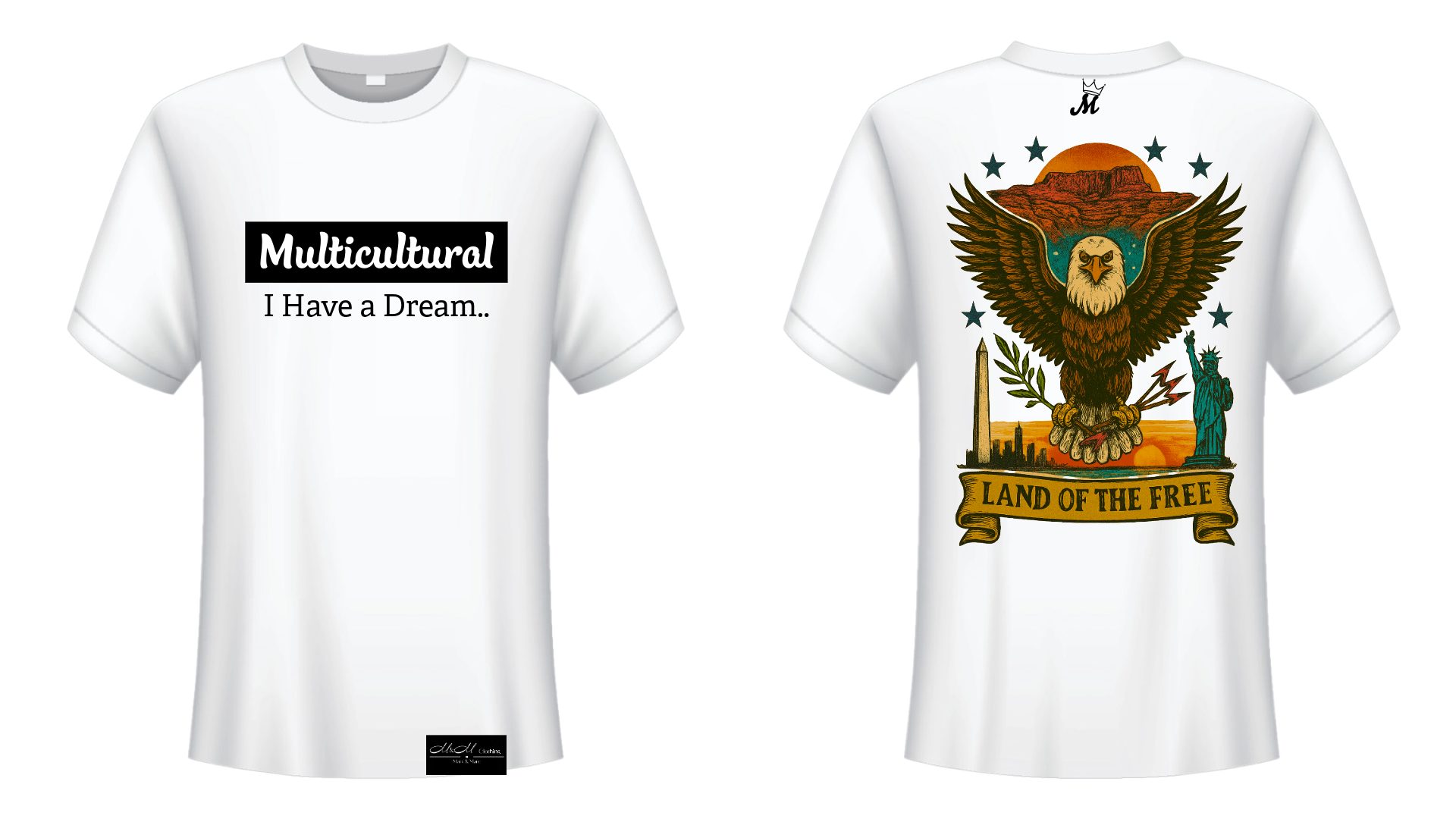 Multicultural USA T Shirt– Land of the Free Edition