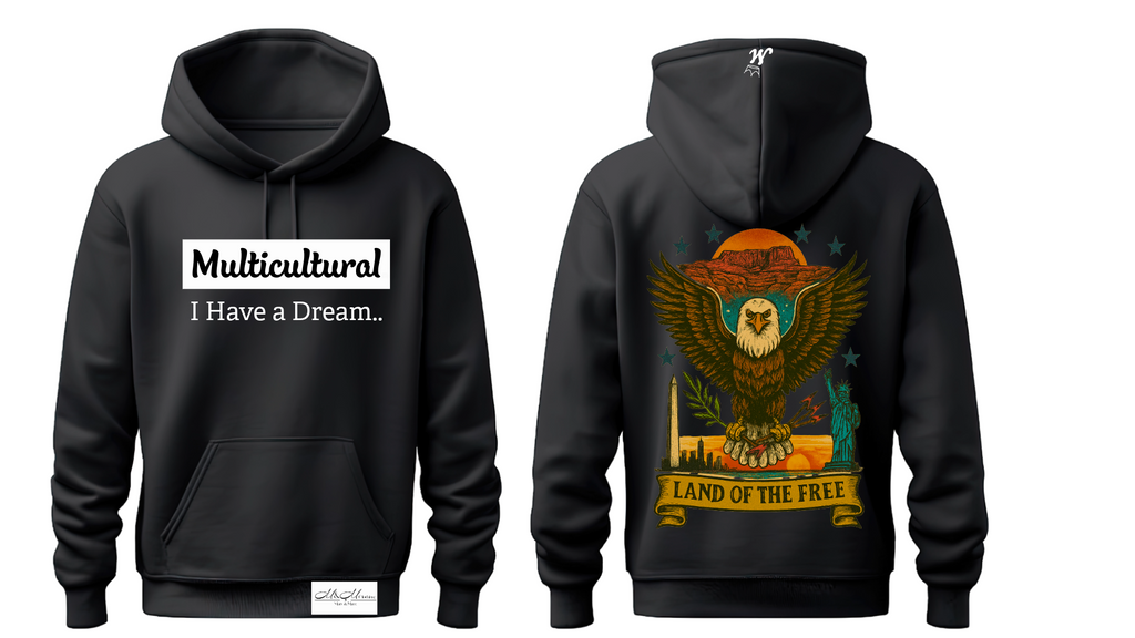 Multicultural USA Hoodie – Land of the Free Edition